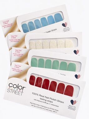 Color Street Nail Polish Strips - Blue, Teal, Mint, White, Red, Patterned